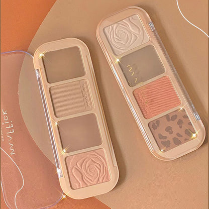 Four Color Highlight Powder Blusher Eye Shadow Plate