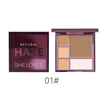 Five Color Contouring Palette Waterproof Concealer Matte Nose Shadow