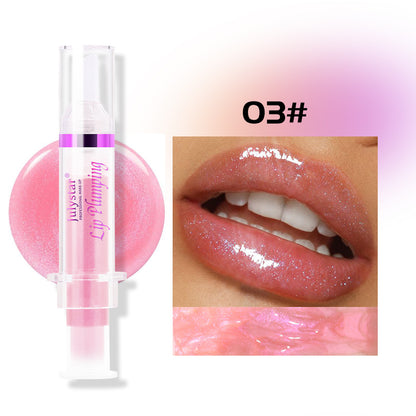 Gloss hydratant longue tenue Pearl, nourrissant et illuminateur, sans taches d'eau, pour des lèvres légères et pulpeuses.