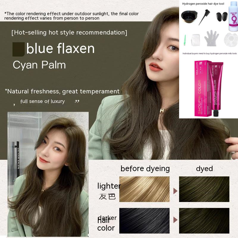Ammonia-free Hair Color Paste Monochrome Paste Cover White Hair Multi-segment Color One-step Black Tea Gray Blue Black Hair Dye