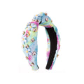 Tie-dyed Fabric Diamond Headband Flower Bow Tie
