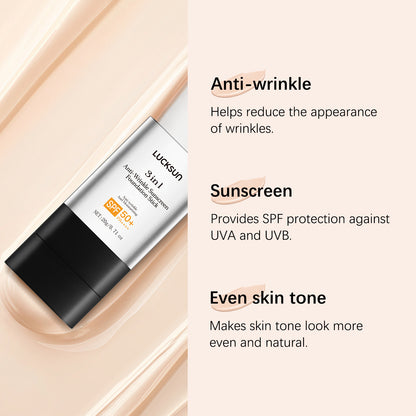 Three-in-one Anti-wrinkle Natural Long Lasting Concealer UV Protection Foundation Cream