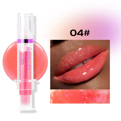 Gloss hydratant longue tenue Pearl, nourrissant et illuminateur, sans taches d'eau, pour des lèvres légères et pulpeuses.