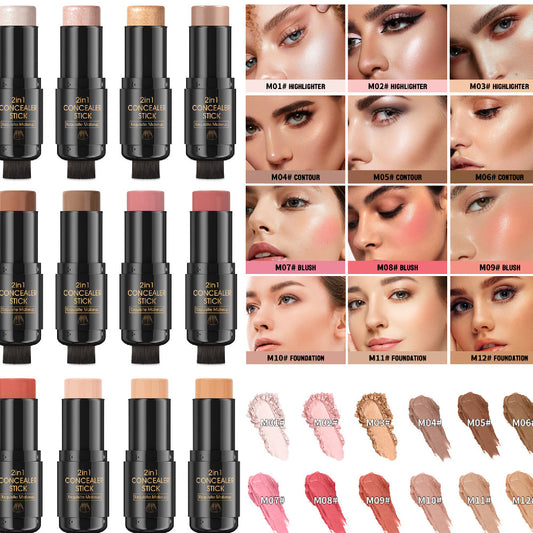 Highlight Blush Double-headed Contour Stick With Brush