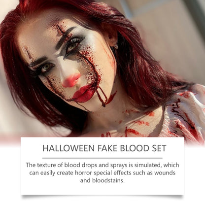 3-piece Set Washable Simulation Fake Blood Filming Horror Realistic Special Effects Makeup Set
