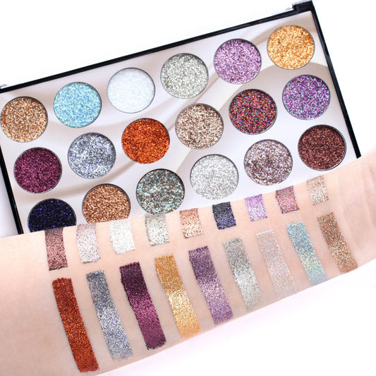 18 Color Sequins Glitter Powder Stage Eye Makeup Pearl Shadow Plate