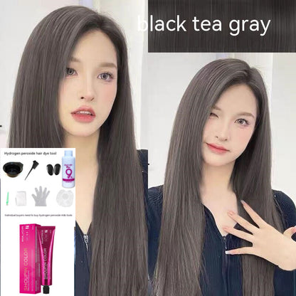 Ammonia-free Hair Color Paste Monochrome Paste Cover White Hair Multi-segment Color One-step Black Tea Gray Blue Black Hair Dye