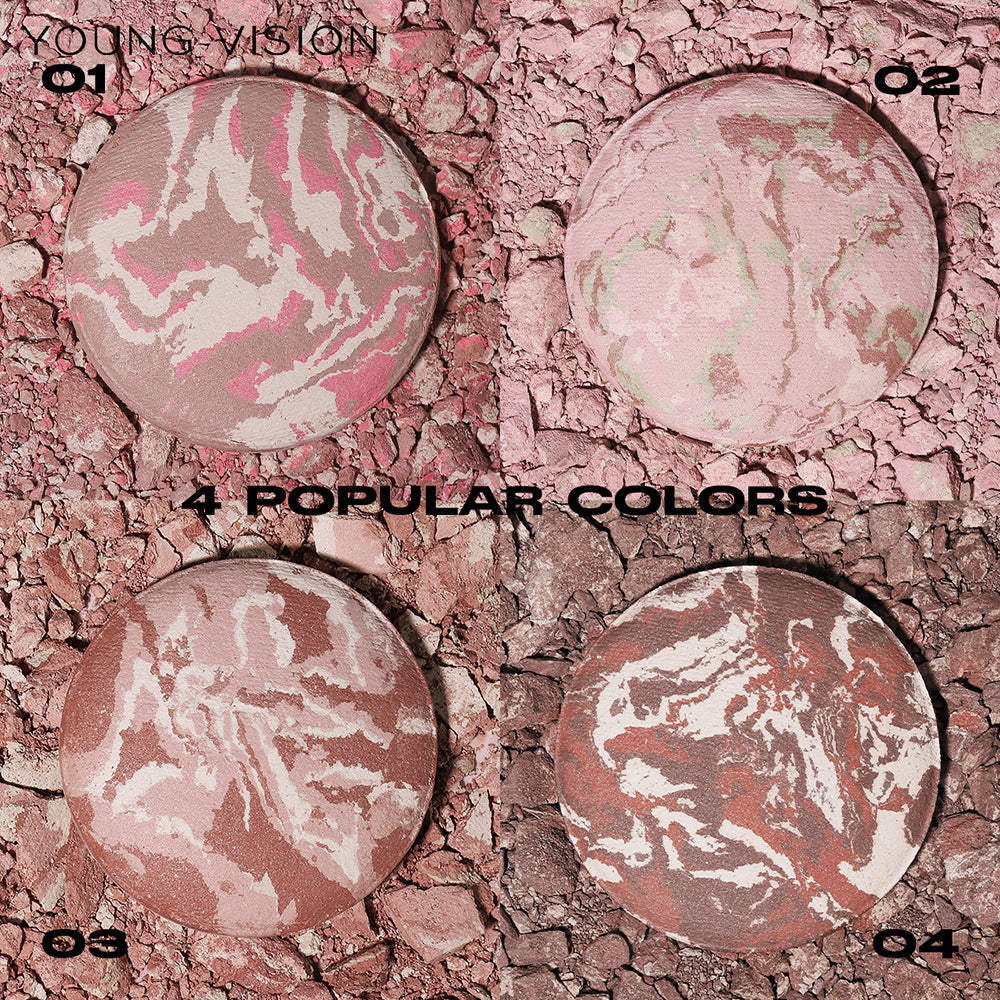 4-color Pork Belly Baked Powder Foundation Powder Fine Silky Improve Skin Color