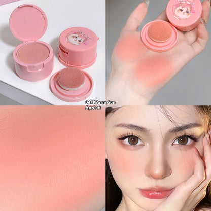 With Powder Puff Cushion Blush White Matte Nude Makeup