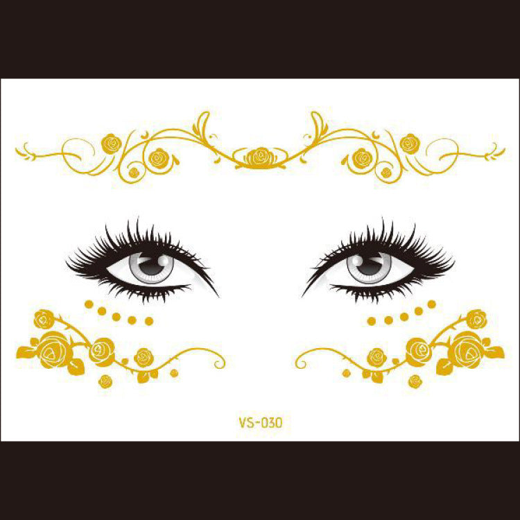 Red Gold Star Pattern Clavicle Tattoo Sticker Long Lasting Waterproof