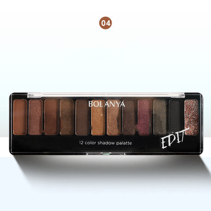 12 Color Earth Tone Brown Eye Shadow Plate