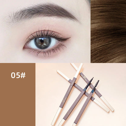Super Fine Double Head Eyebrow Pencil Automatic Rotation Sketch Waterproof And Non Smudging