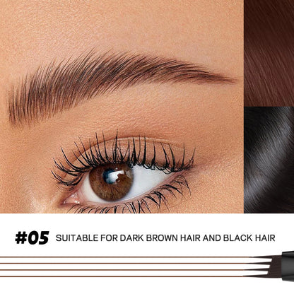 Liquid Four-fork Eyebrow Pencil Waterproof Not Smudge