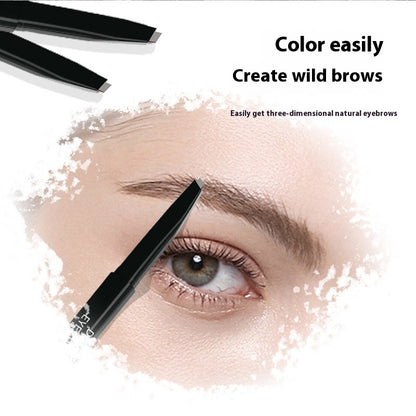 Waterproof And Sweat-proof Long-lasting Smudge-free Double-headed Automatically Rotate Eyebrow Pencil