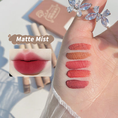 Matte Long-lasting Easy To Color Easy To Match Lip Lacquer 5 Pieces