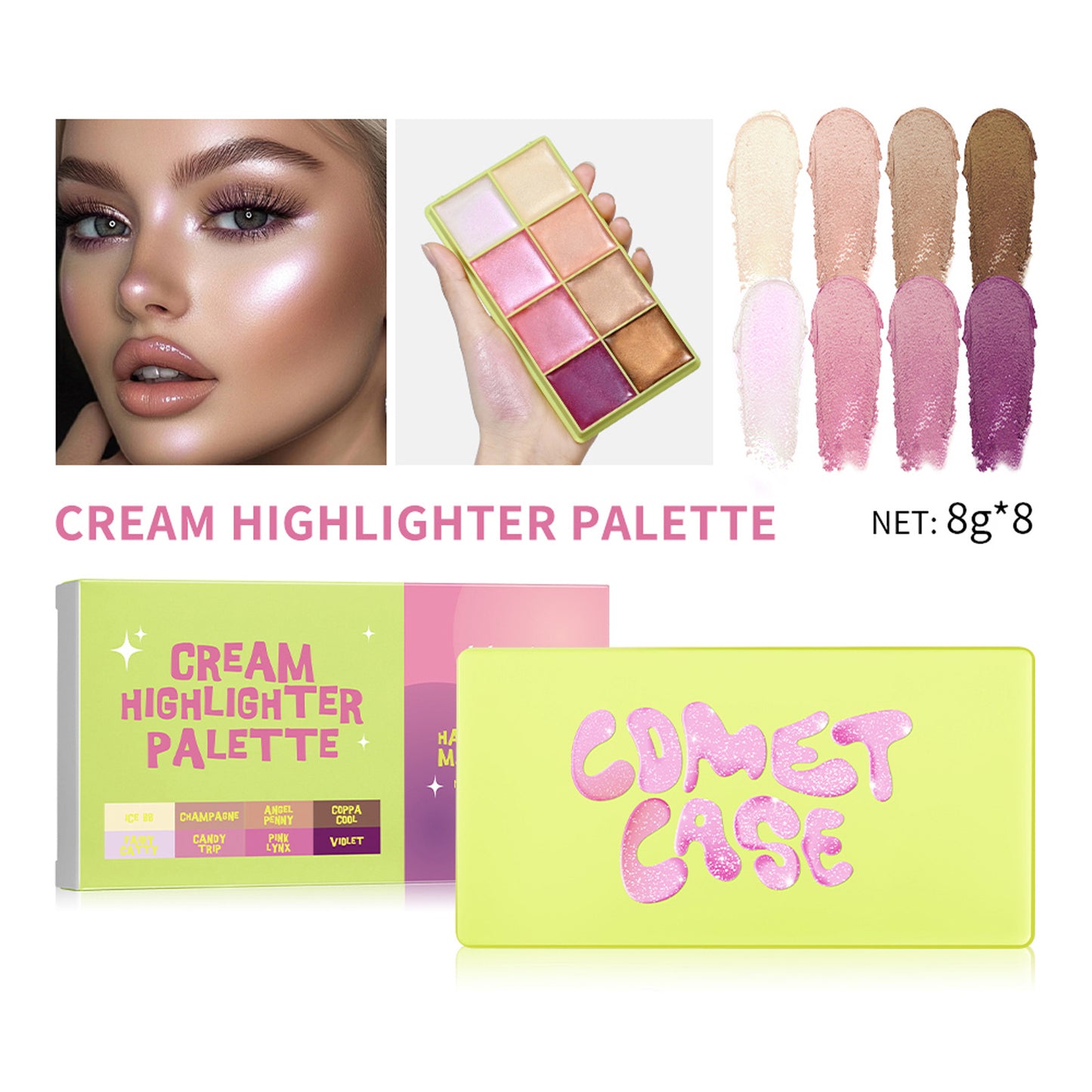 Brightening And Repairing 8 Colors Highlighting Powder