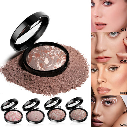 4-color Pork Belly Baked Powder Foundation Powder Fine Silky Improve Skin Color