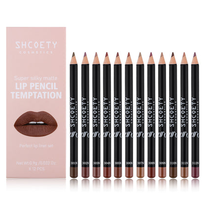 Matte Lipstick Lip Liner Suit Non-decolorizing Long-lasting Makeup